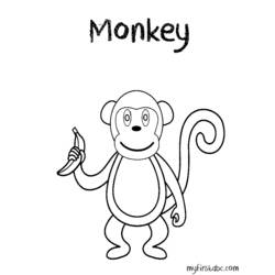 ぬりえページ: 猿 (動物) #14322 - 無料の印刷可能なぬりえページ
