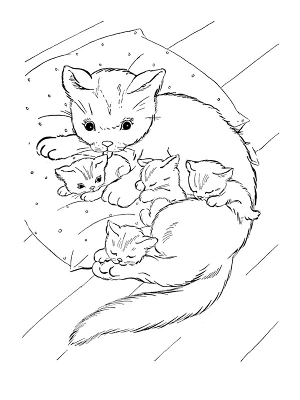ぬりえページ: 猫 (動物) #1805 - 無料の印刷可能なぬりえページ