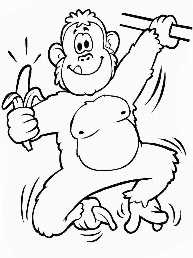 ぬりえページ: チンパンジー (動物) #2770 - 無料の印刷可能なぬりえページ