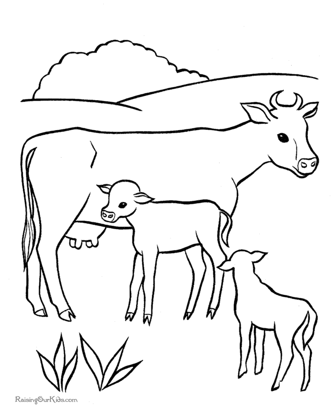 ぬりえページ: 牛 (動物) #13207 - 無料の印刷可能なぬりえページ