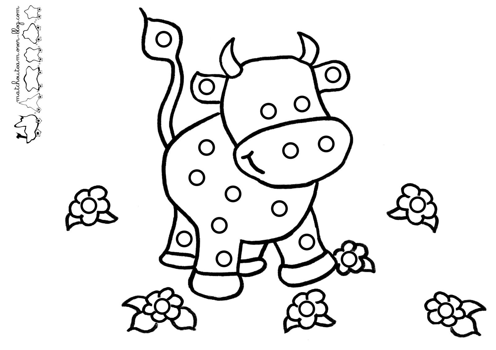 ぬりえページ: 牛 (動物) #13225 - 無料の印刷可能なぬりえページ