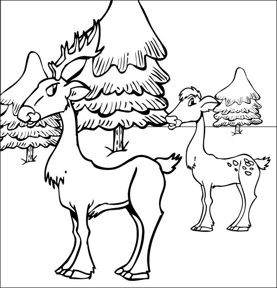 ぬりえページ: 鹿 (動物) #2729 - 無料の印刷可能なぬりえページ
