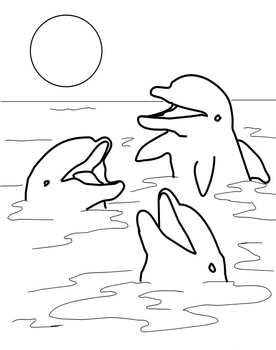 ぬりえページ: イルカ (動物) #5104 - 無料の印刷可能なぬりえページ
