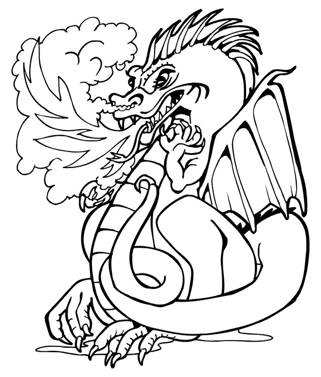 ぬりえページ: ドラゴン (動物) #5708 - 無料の印刷可能なぬりえページ