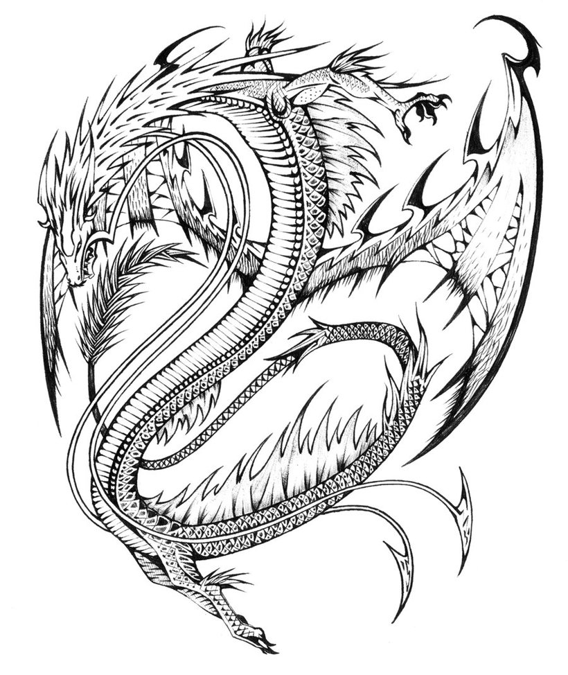ぬりえページ: ドラゴン (動物) #5709 - 無料の印刷可能なぬりえページ