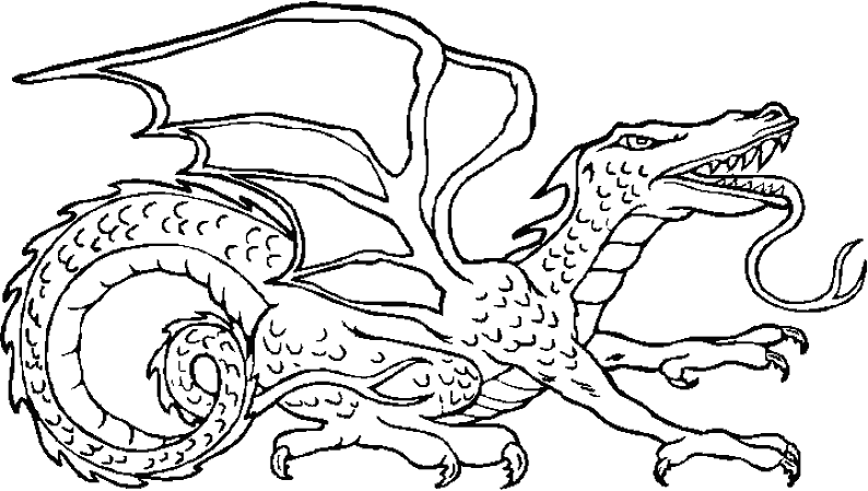 ぬりえページ: ドラゴン (動物) #5710 - 無料の印刷可能なぬりえページ