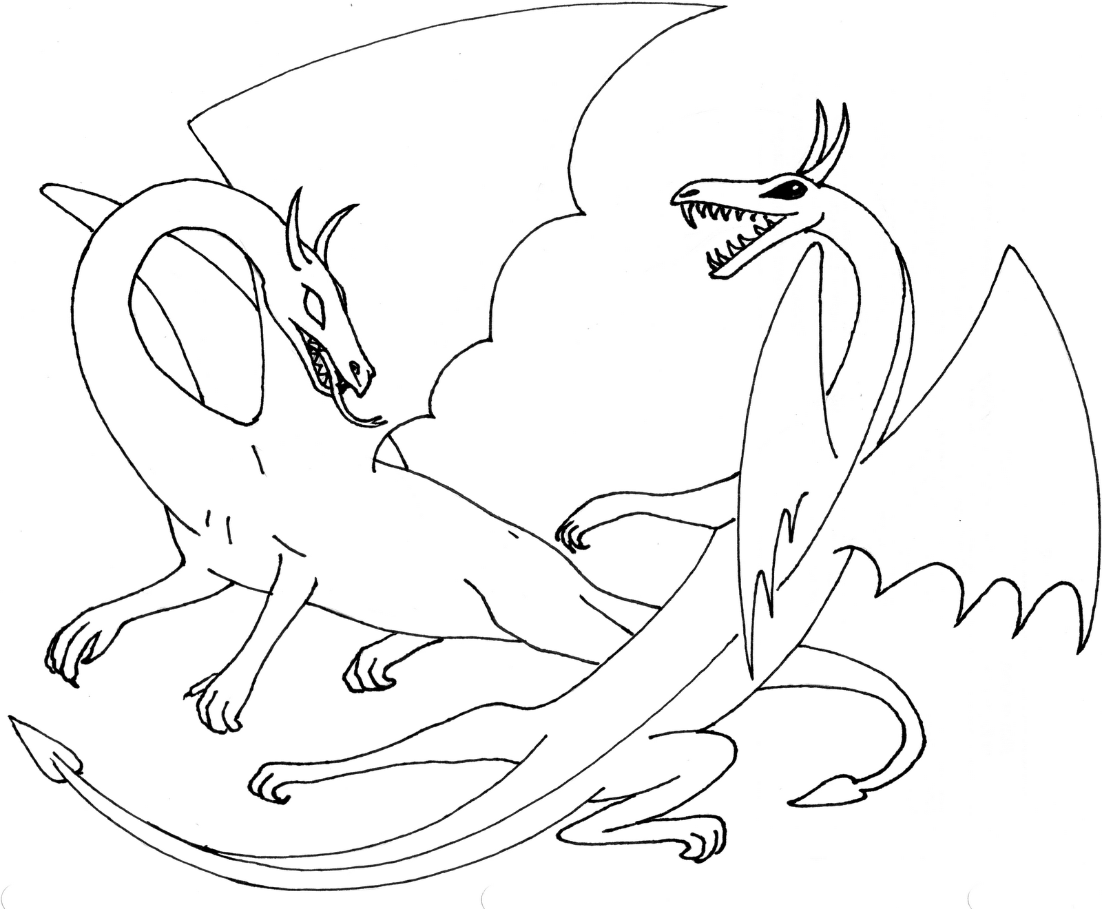 ぬりえページ: ドラゴン (動物) #5726 - 無料の印刷可能なぬりえページ