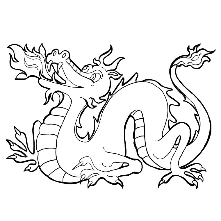 ぬりえページ: ドラゴン (動物) #5727 - 無料の印刷可能なぬりえページ