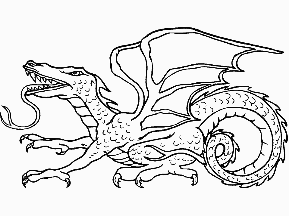 ぬりえページ: ドラゴン (動物) #5732 - 無料の印刷可能なぬりえページ