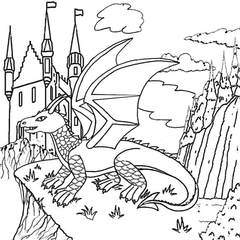 ぬりえページ: ドラゴン (動物) #5736 - 無料の印刷可能なぬりえページ