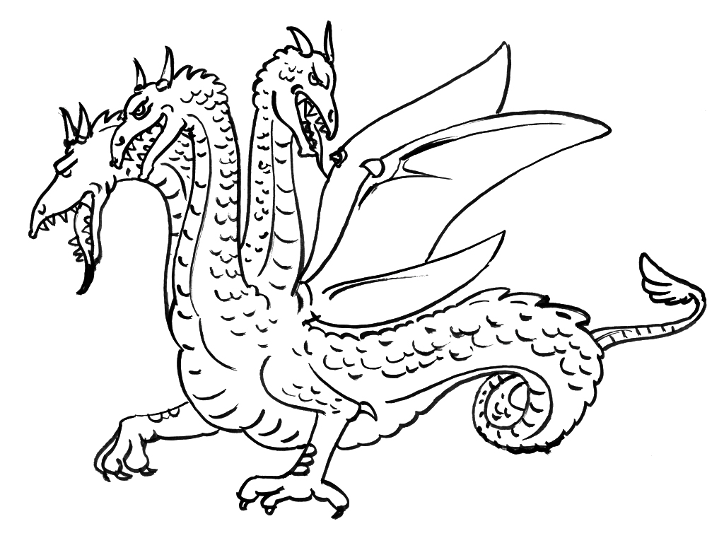 ぬりえページ: ドラゴン (動物) #5750 - 無料の印刷可能なぬりえページ