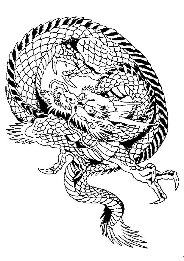 ぬりえページ: ドラゴン (動物) #5753 - 無料の印刷可能なぬりえページ