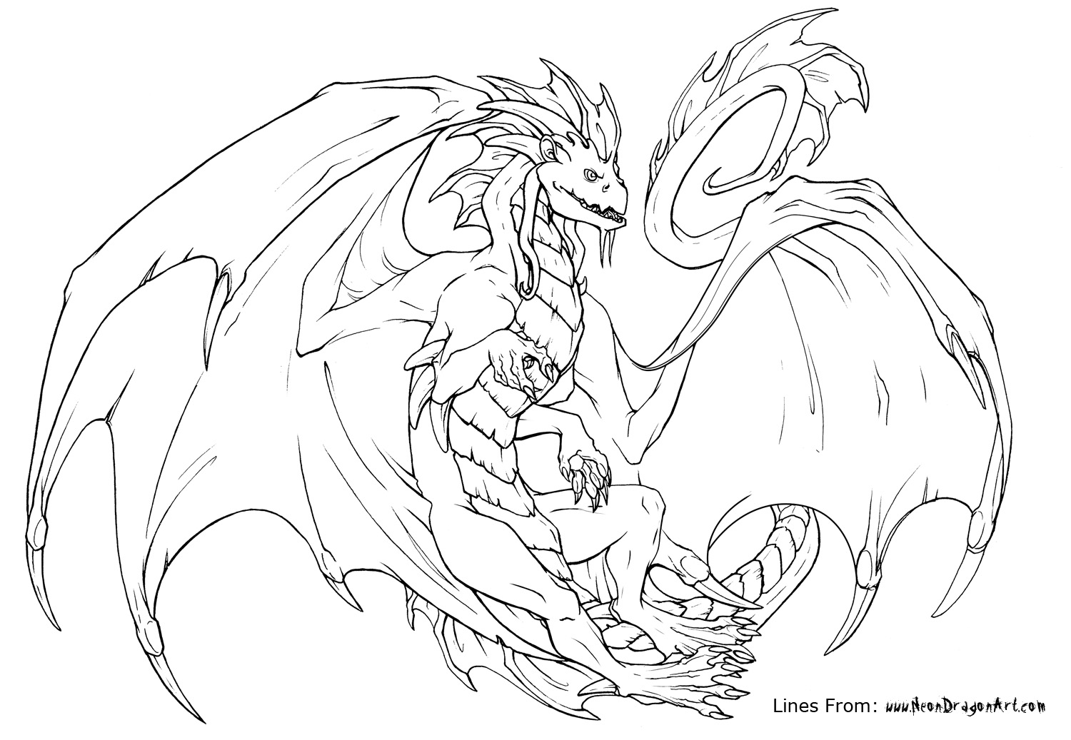 ぬりえページ: ドラゴン (動物) #5784 - 無料の印刷可能なぬりえページ