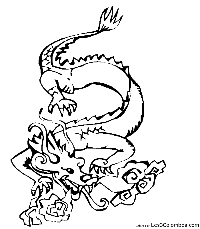 ぬりえページ: ドラゴン (動物) #5785 - 無料の印刷可能なぬりえページ
