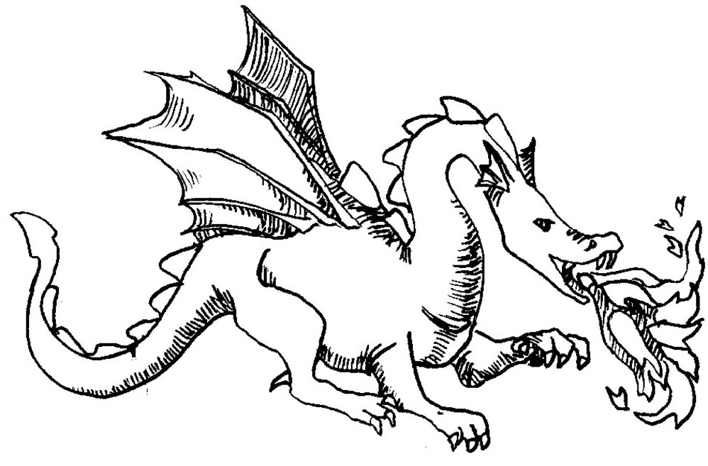 ぬりえページ: ドラゴン (動物) #5787 - 無料の印刷可能なぬりえページ