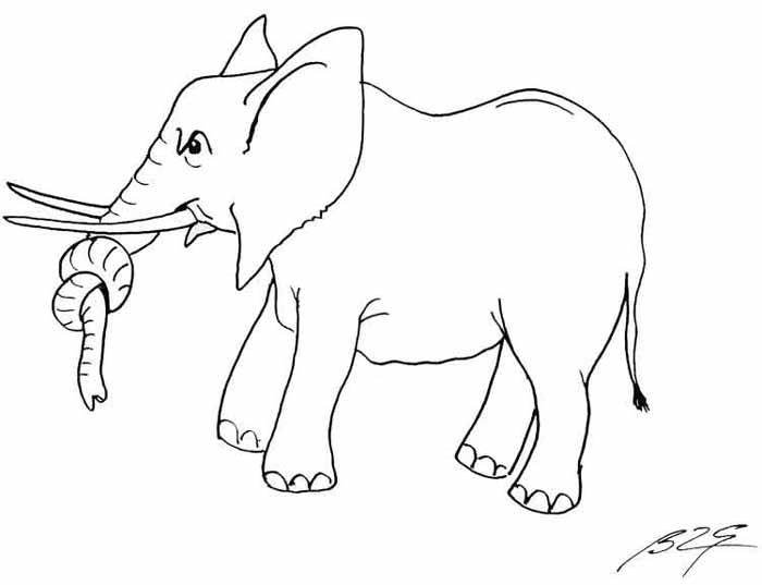 ぬりえページ: 象 (動物) #6373 - 無料の印刷可能なぬりえページ