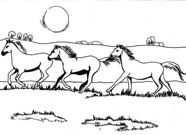 ぬりえページ: 馬 (動物) #2338 - 無料の印刷可能なぬりえページ