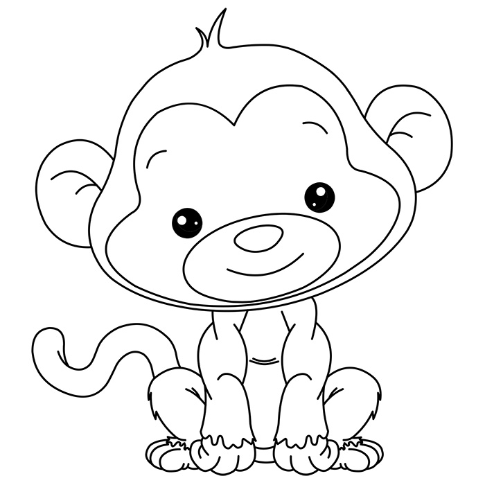 ぬりえページ: 猿 (動物) #14267 - 無料の印刷可能なぬりえページ