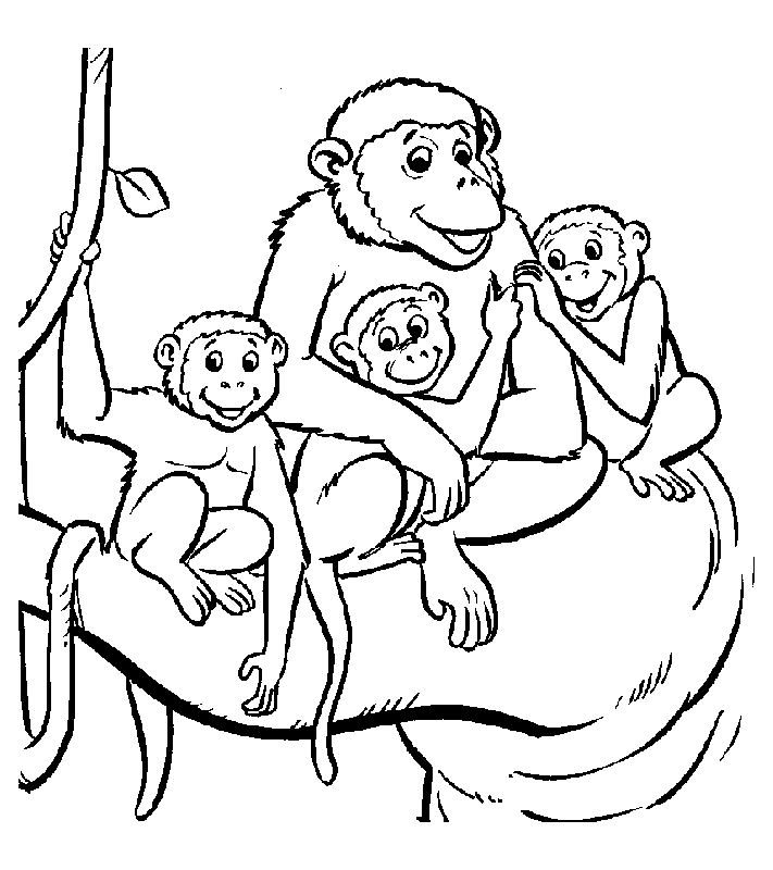 ぬりえページ: 猿 (動物) #14290 - 無料の印刷可能なぬりえページ