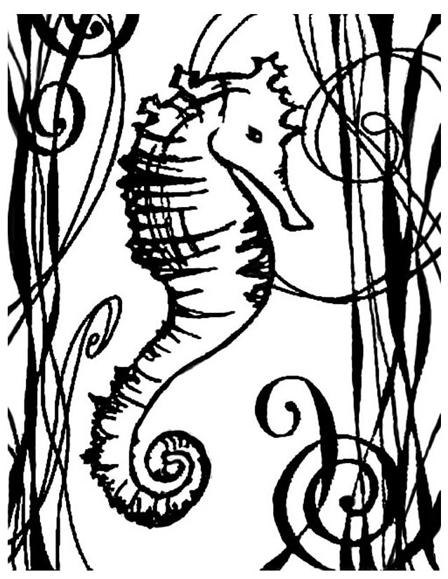 ぬりえページ: タツノオトシゴ (動物) #18605 - 無料の印刷可能なぬりえページ