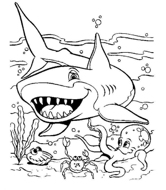 ぬりえページ: 鮫 (動物) #14802 - 無料の印刷可能なぬりえページ