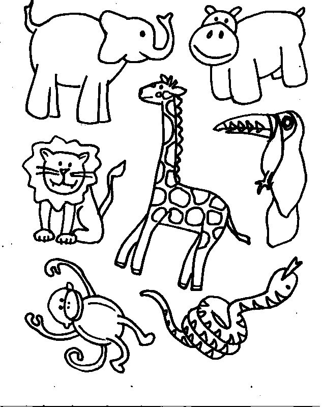 ぬりえページ: 野生/ジャングルの動物 (動物) #21090 - 無料の印刷可能なぬりえページ
