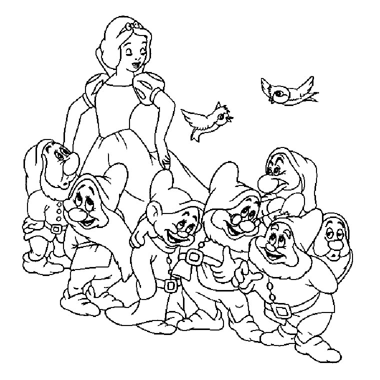 ぬりえページ: 白雪姫と七人のこびと (アニメ映画) #133829 - 無料の印刷可能なぬりえページ