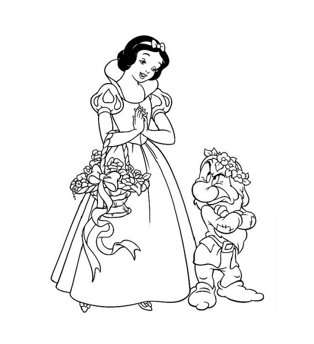 ぬりえページ: 白雪姫と七人のこびと (アニメ映画) #133834 - 無料の印刷可能なぬりえページ