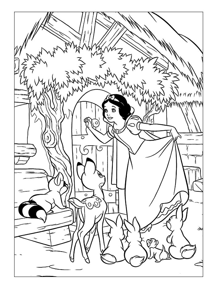 ぬりえページ: 白雪姫と七人のこびと (アニメ映画) #133909 - 無料の印刷可能なぬりえページ