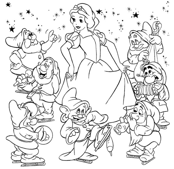 ぬりえページ: 白雪姫と七人のこびと (アニメ映画) #133922 - 無料の印刷可能なぬりえページ