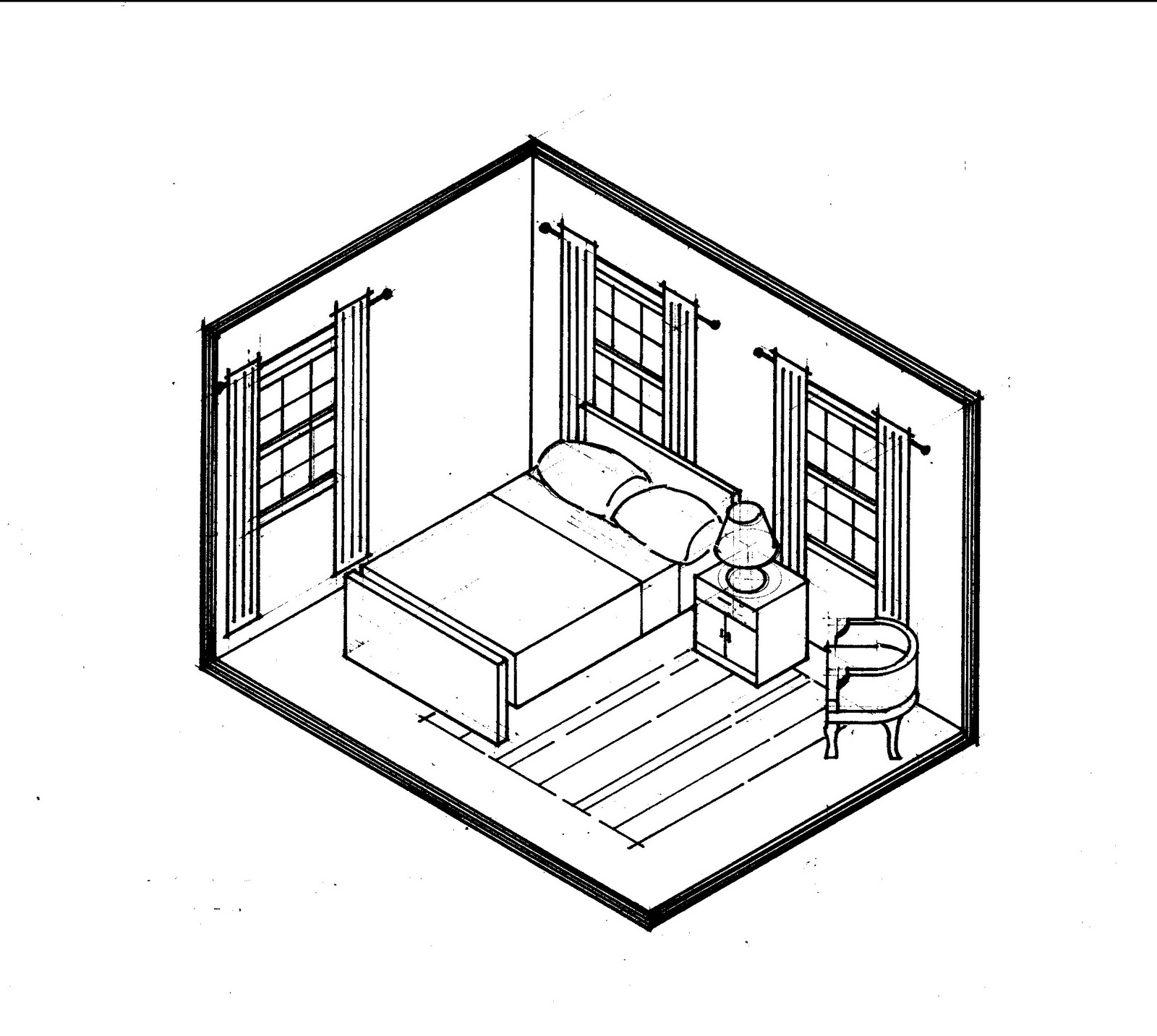 ぬりえページ: ベッドルーム (建物と建築) #66722 - 無料の印刷可能なぬりえページ