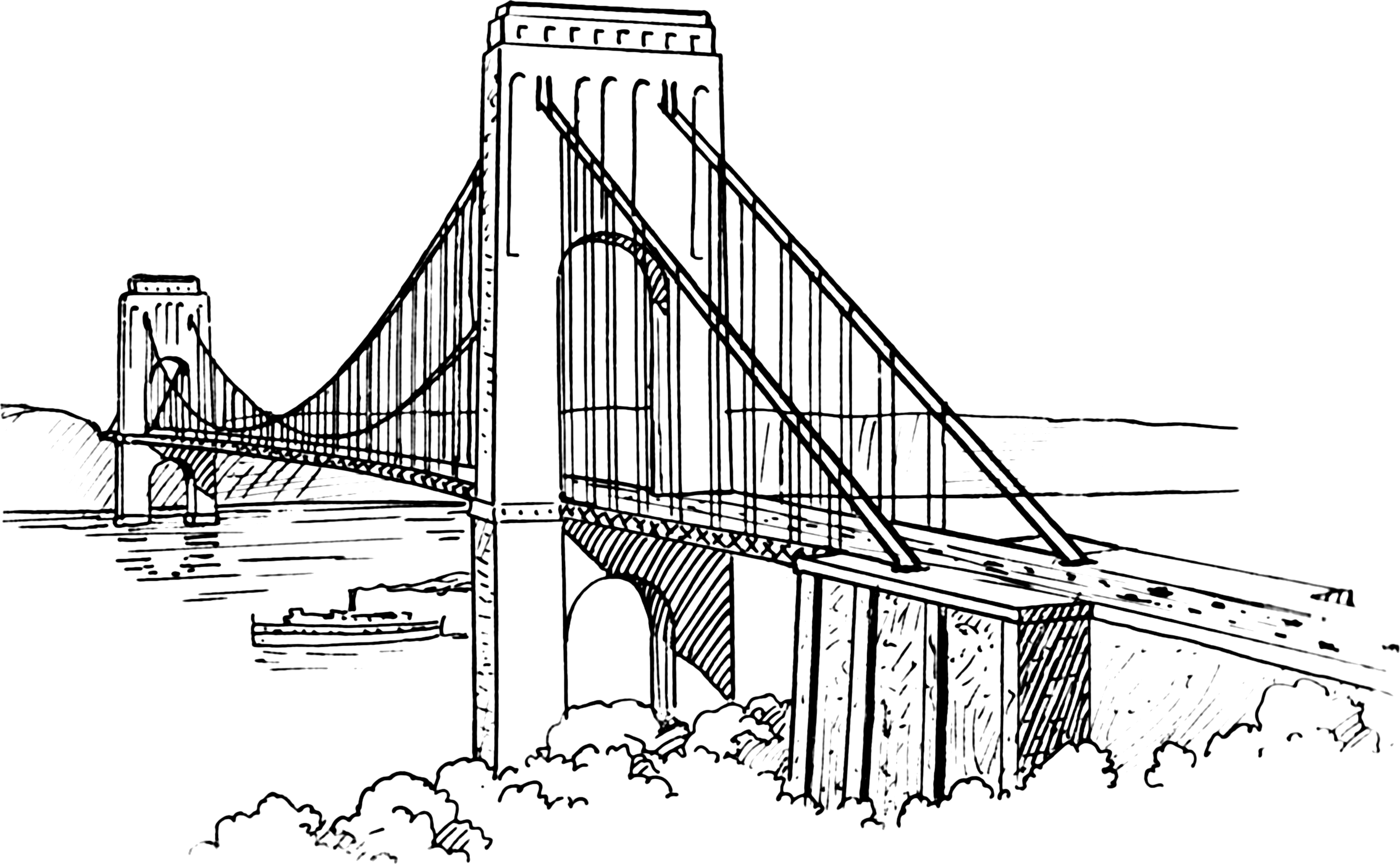 ぬりえページ: 橋 (建物と建築) #62888 - 無料の印刷可能なぬりえページ