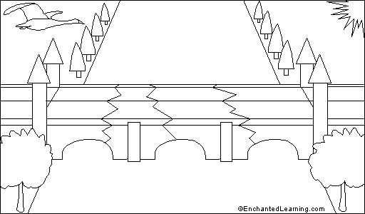 ぬりえページ: 橋 (建物と建築) #62891 - 無料の印刷可能なぬりえページ