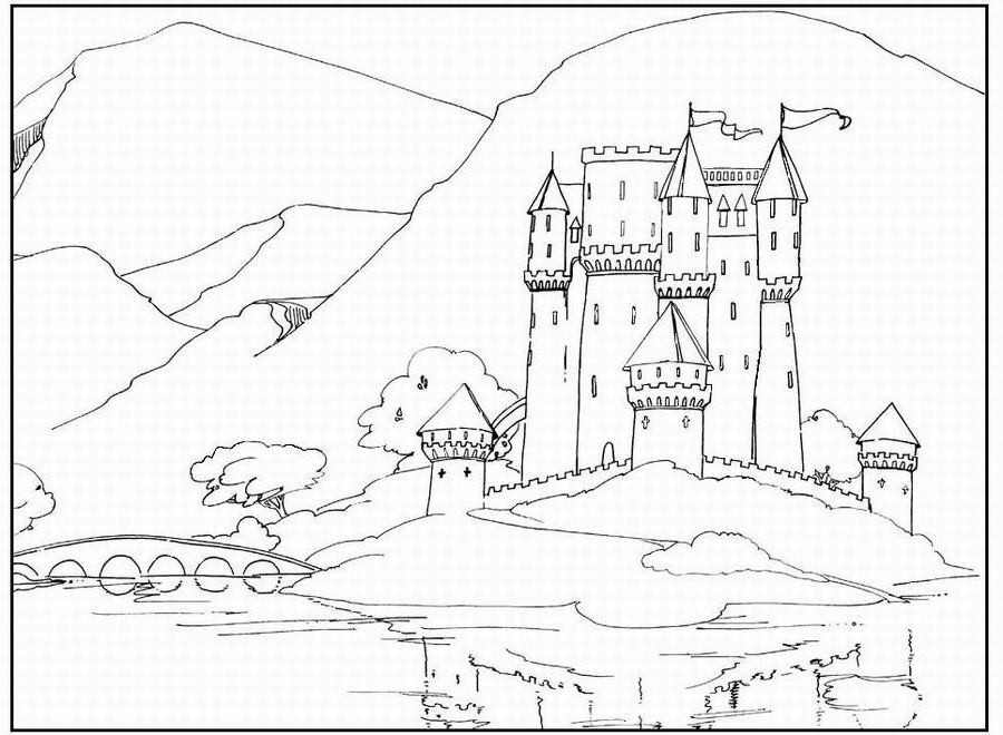 ぬりえページ: 城 (建物と建築) #62079 - 無料の印刷可能なぬりえページ