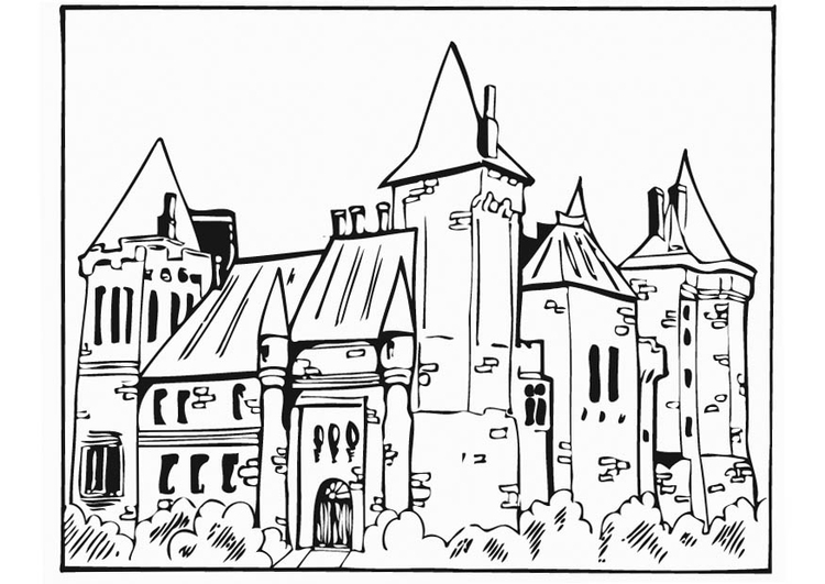 ぬりえページ: 城 (建物と建築) #62081 - 無料の印刷可能なぬりえページ