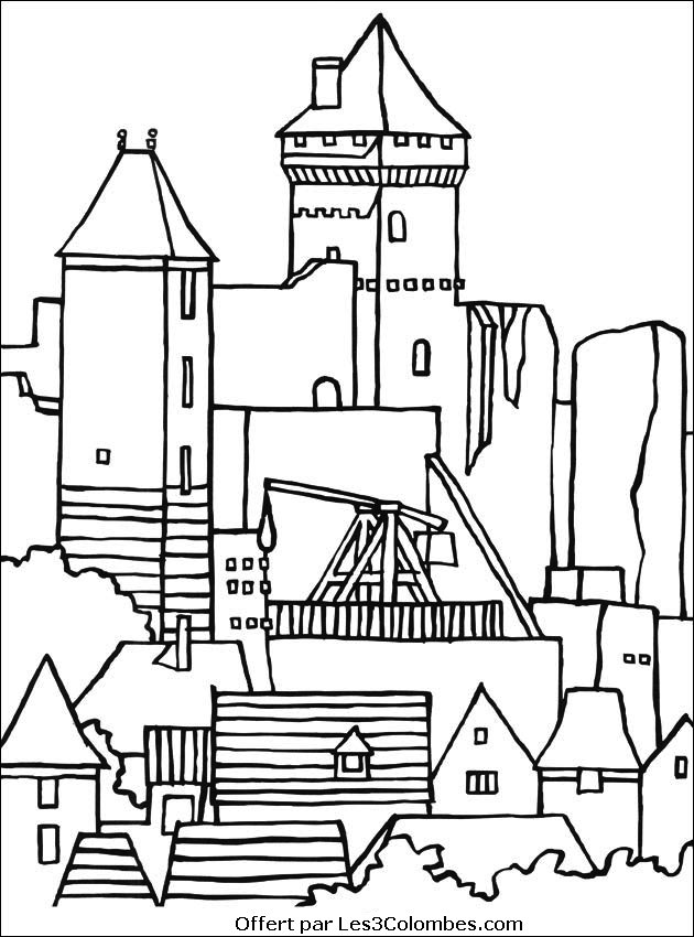 ぬりえページ: 城 (建物と建築) #62276 - 無料の印刷可能なぬりえページ