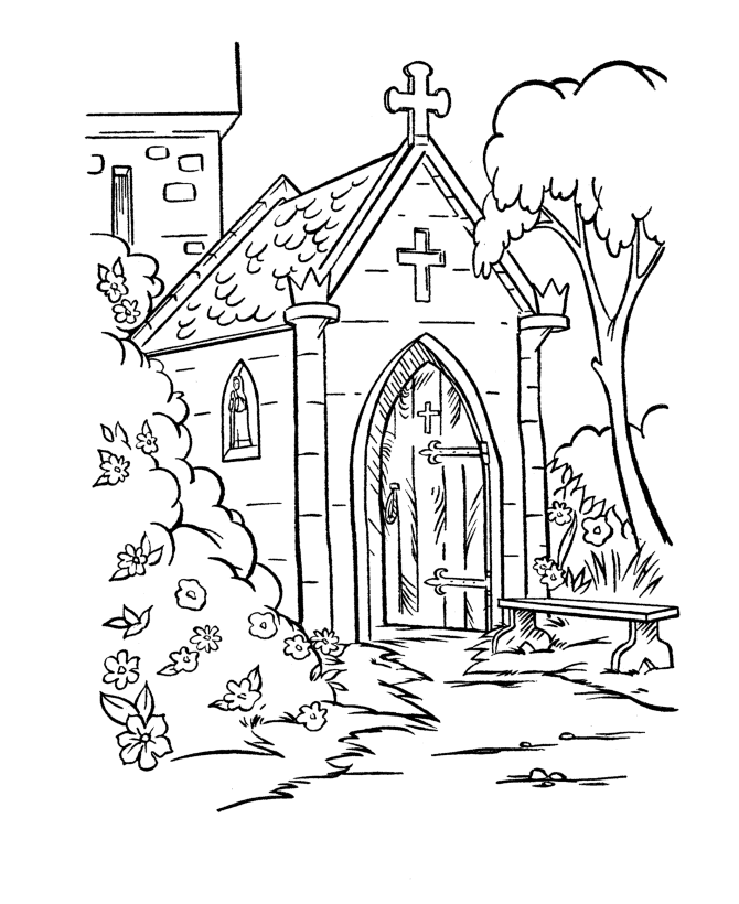 ぬりえページ: 教会 (建物と建築) #64206 - 無料の印刷可能なぬりえページ