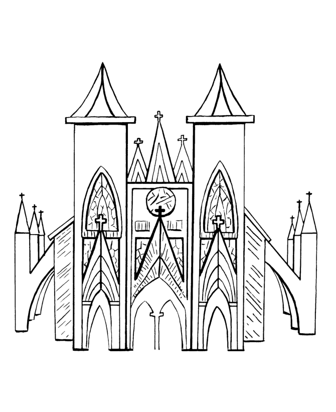 ぬりえページ: 教会 (建物と建築) #64263 - 無料の印刷可能なぬりえページ