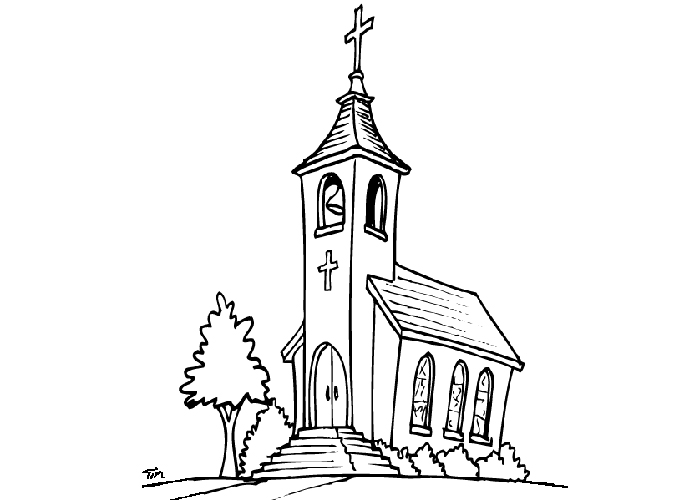 ぬりえページ: 教会 (建物と建築) #64345 - 無料の印刷可能なぬりえページ