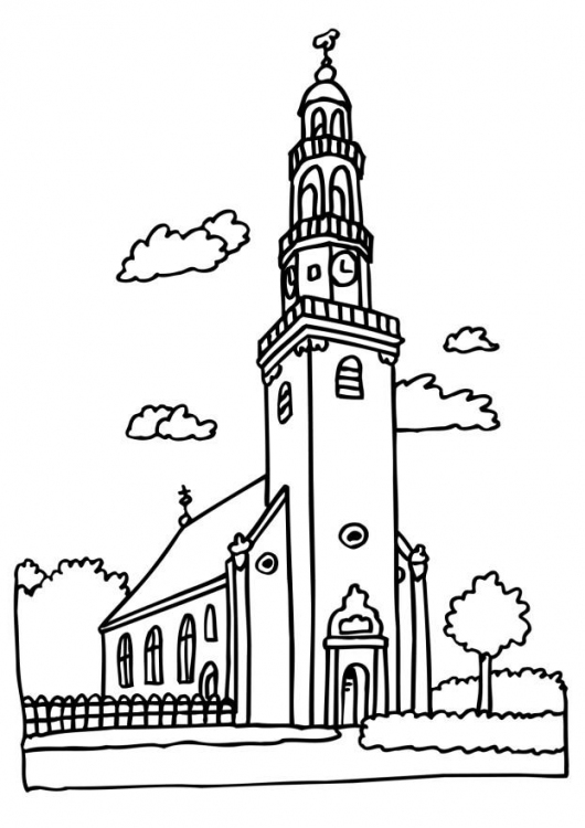 ぬりえページ: 教会 (建物と建築) #64389 - 無料の印刷可能なぬりえページ
