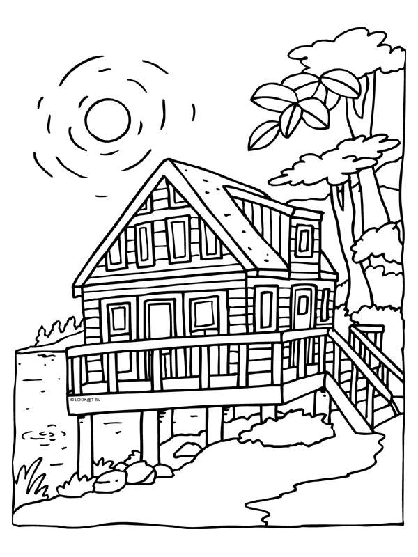 ぬりえページ: コテージ (建物と建築) #169896 - 無料の印刷可能なぬりえページ