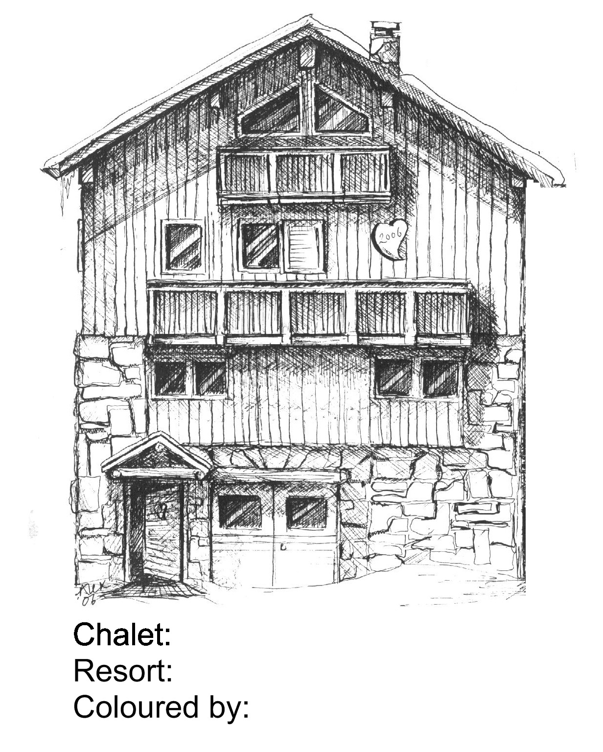 ぬりえページ: コテージ (建物と建築) #169936 - 無料の印刷可能なぬりえページ