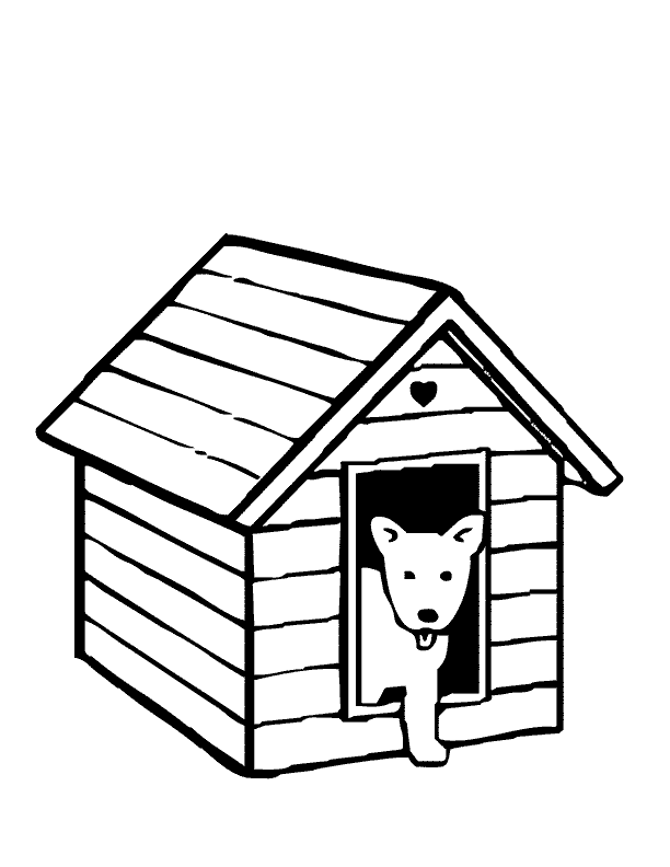 ぬりえページ: 犬小屋 (建物と建築) #62343 - 無料の印刷可能なぬりえページ