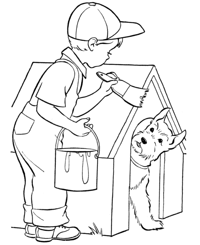 ぬりえページ: 犬小屋 (建物と建築) #62372 - 無料の印刷可能なぬりえページ