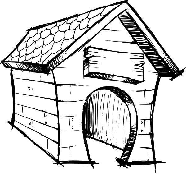 ぬりえページ: 犬小屋 (建物と建築) #62421 - 無料の印刷可能なぬりえページ