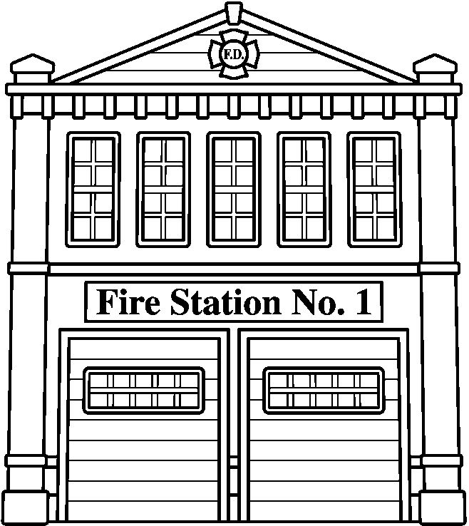 ぬりえページ: 消防署 (建物と建築) #68476 - 無料の印刷可能なぬりえページ