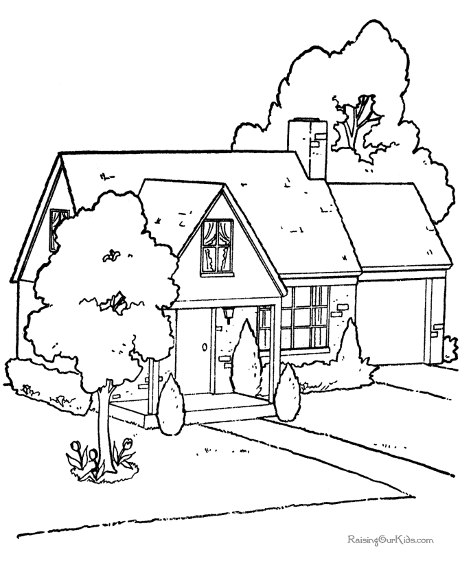 ぬりえページ: 家 (建物と建築) #64633 - 無料の印刷可能なぬりえページ