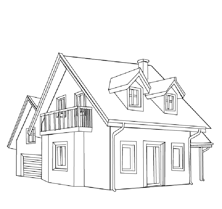 ぬりえページ: 家 (建物と建築) #64732 - 無料の印刷可能なぬりえページ