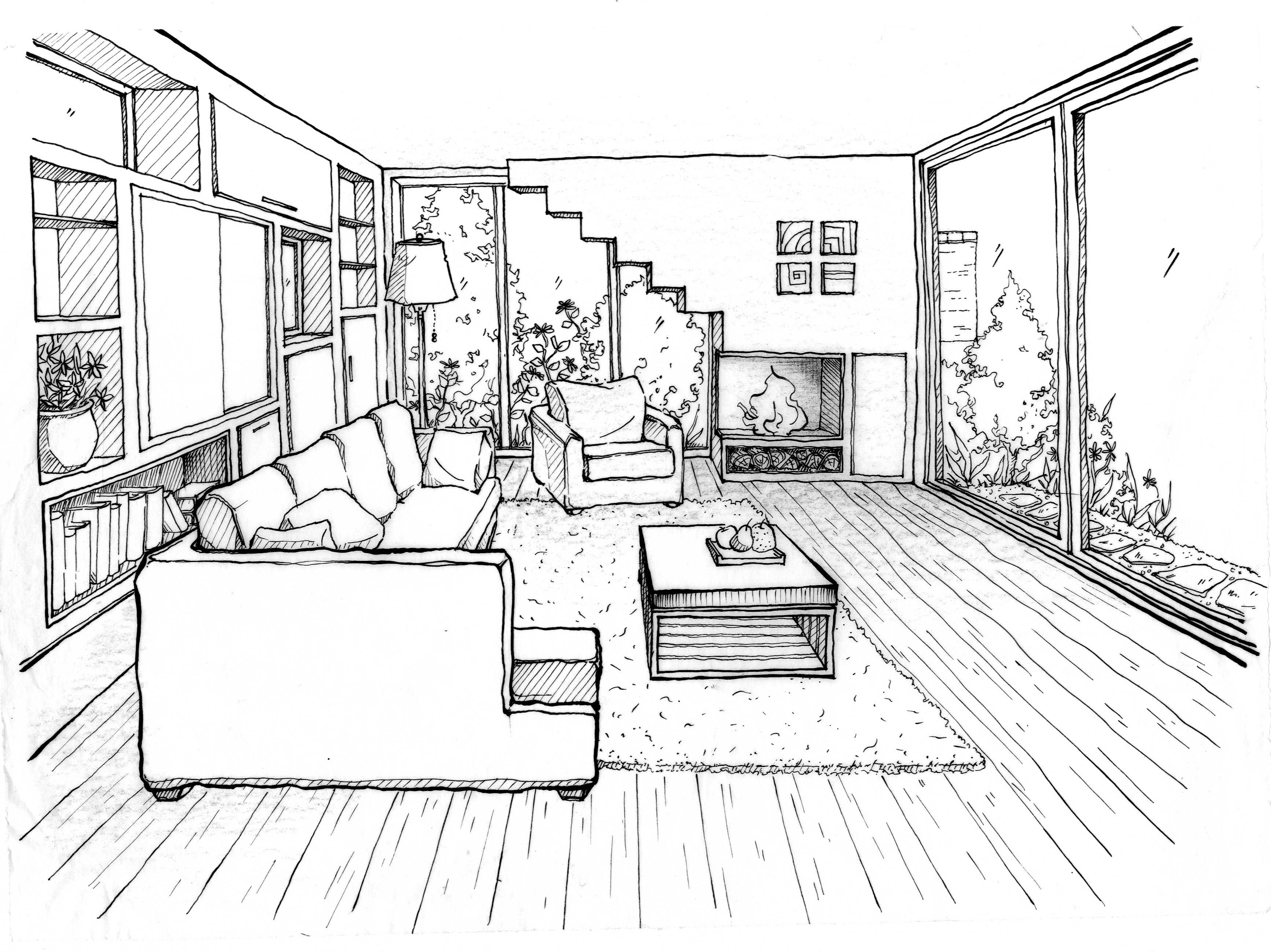 Coloring Living Room 66374 