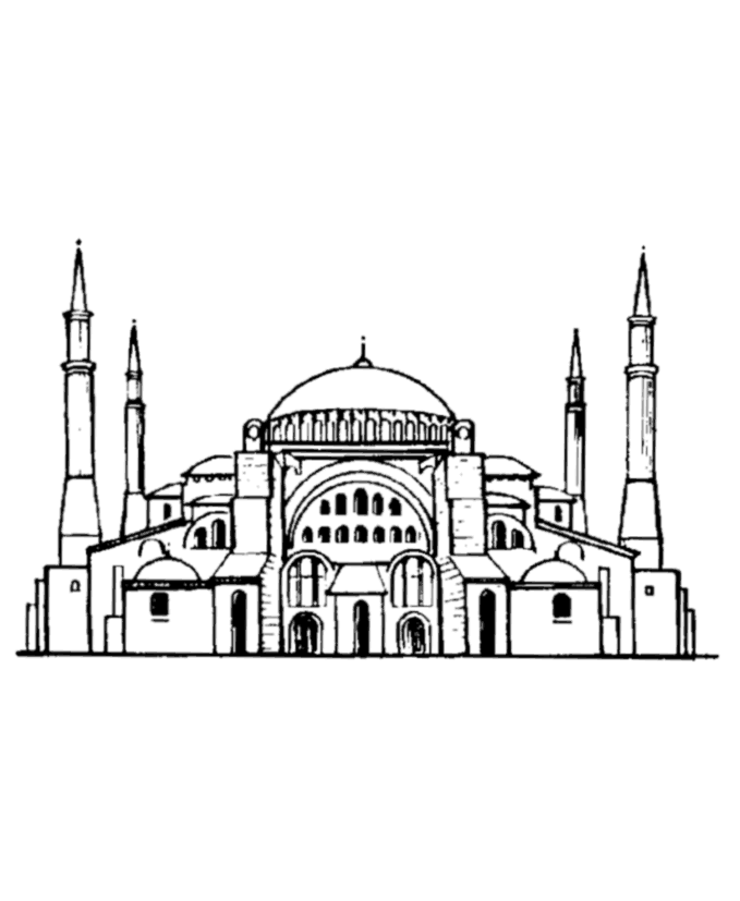 ぬりえページ: モスク (建物と建築) #64582 - 無料の印刷可能なぬりえページ